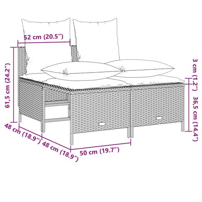 VidaXL Garden Lounge Set with Cushions 4 Pcs Beige Wicker, Outdoor Sofa Set, Garden Lounge, Set 368383