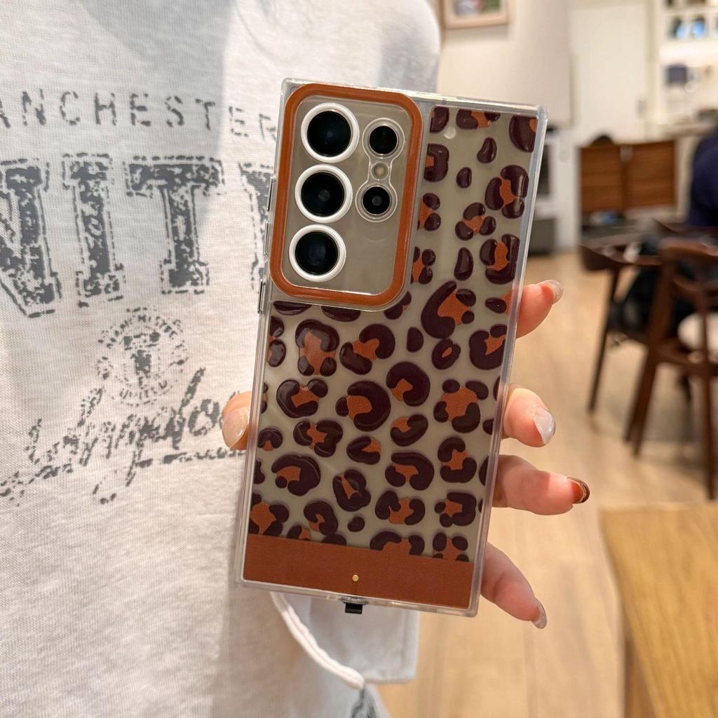 Samsung S25 Ultra Leopardenmuster Anruf-Alarm Hülle mit Sprachaktiviertem Blinken