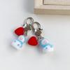 Charms Cute Plush Flocking Love Snowman Christmas Keychain Ins Style Snowman Mobile Phone Rope Pendant Ornament Bag Decoration