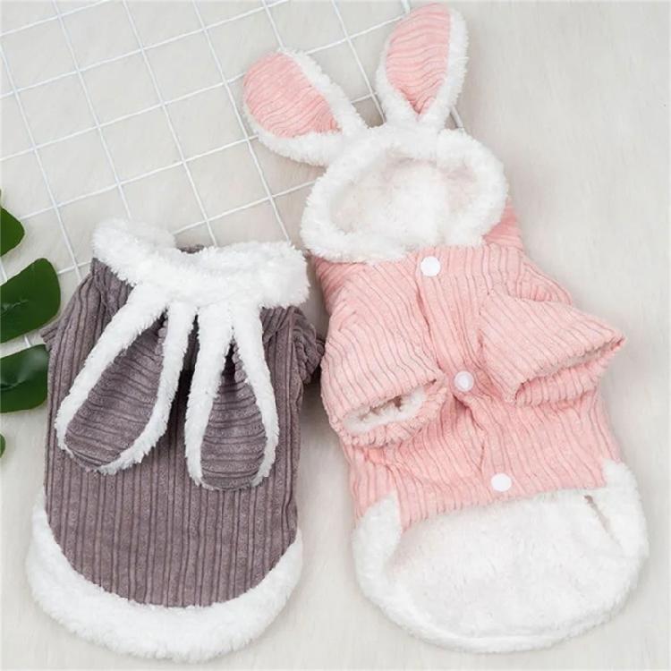 Christmas Dog Jumpsuit with Hood Halloween Fleece Pet Cosplay Rabbit Sweatshirt
