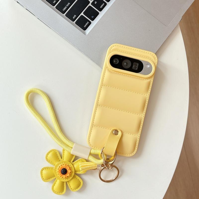 Applicable To Google Pixel9 Mobile Phone Case, Down Jacket Pixel8 Skin Lanyard Pixel7A All-inclusive Mobile Phone Case