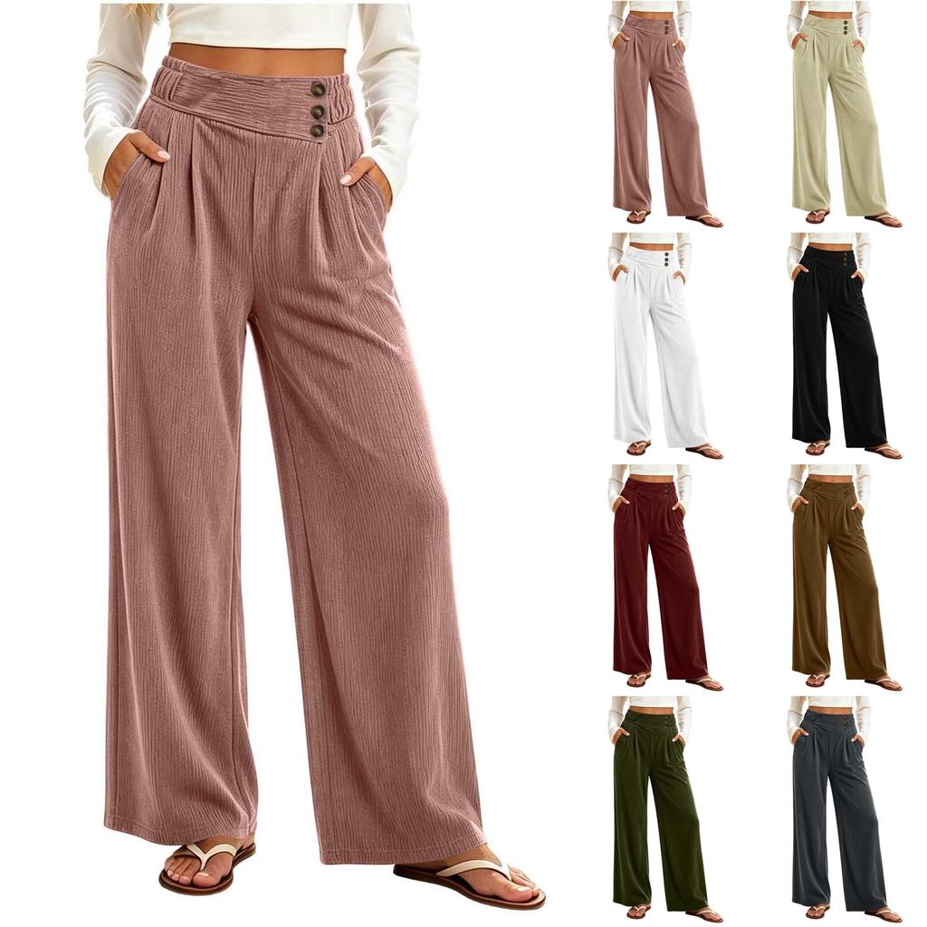 Women's Casual Corduroy Wide Leg Pants for Daily Wear
