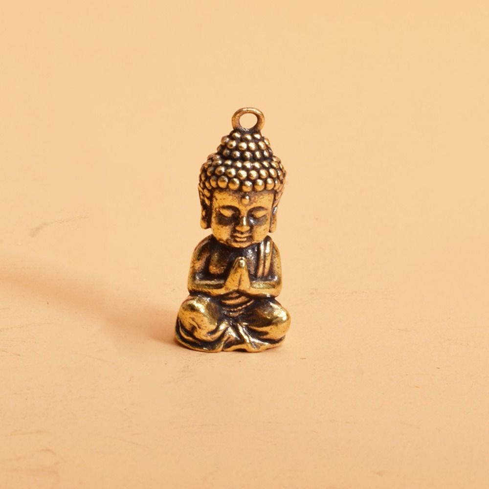 Mini Brass Buddha Ornaments Brass Crafts Mini Buddha Figurine Sakyamuni Buddha Pendant  Home Decor