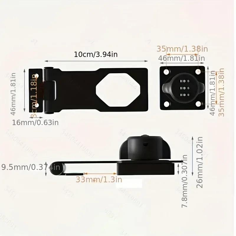 Degree Combination Lock Latch Bolt Latch Door Hitch Sliding Door Lock Open Lock Room Doors Security Doorer Buckle