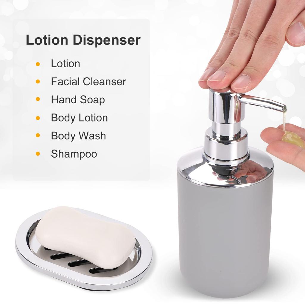 Badezimmerzubehör, 8-teiliges Badezimmerzubehör-Set mit Mülleimer, Zahnbürstenhalter und -becher, Seifenspender und Schale