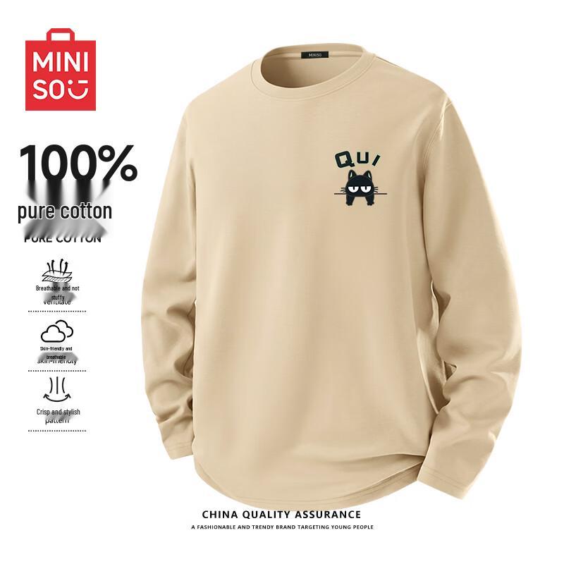 MINISO Men s Pure Cotton Long Sleeve T-Shirt S