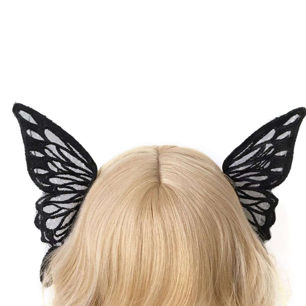 Devil Wing Hair Clip Lolita Hair Clip Black Butterfly Hair Clip Butterfly Barrettes Bat Wing Hair Clip Goth Barrettes