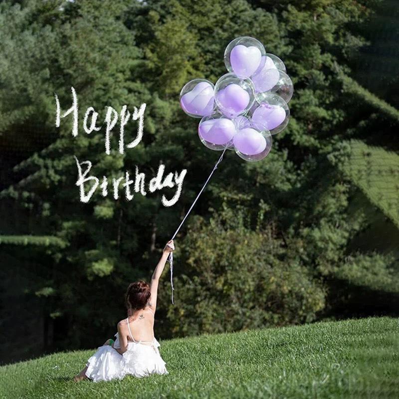 Love Bobo Balloon Set Heart Shaped Latex Balloon Transparent Bobo Balloon Proposal Birthday Shower Wedding Decoration Decoration