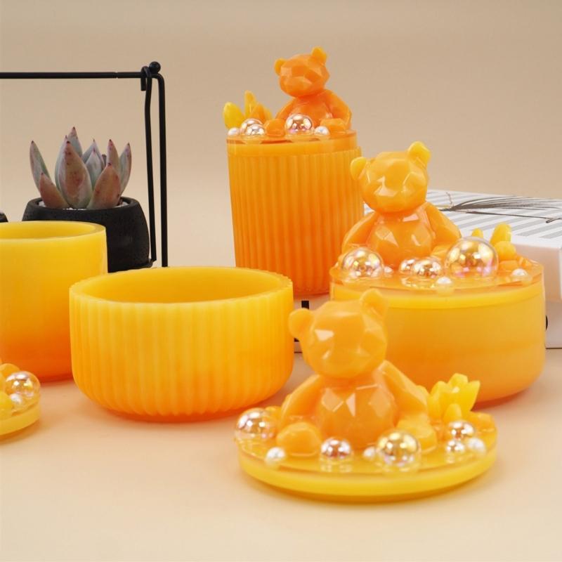 Storage Box Resin Mold with Lid,Silicone Jewelry Ring Box Epoxy Resin Mold for Casting Crafts DIY Soap Candle Holder