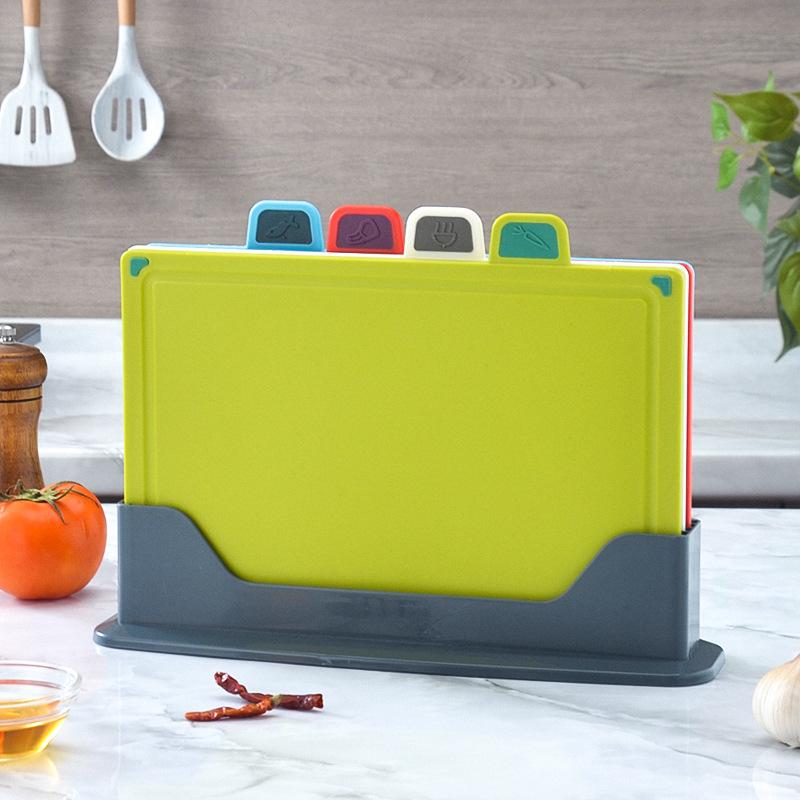 PP classification cutting board kitchen household set cutting board four-piece set fruit complementary food chopping board kitchen cutting board Square