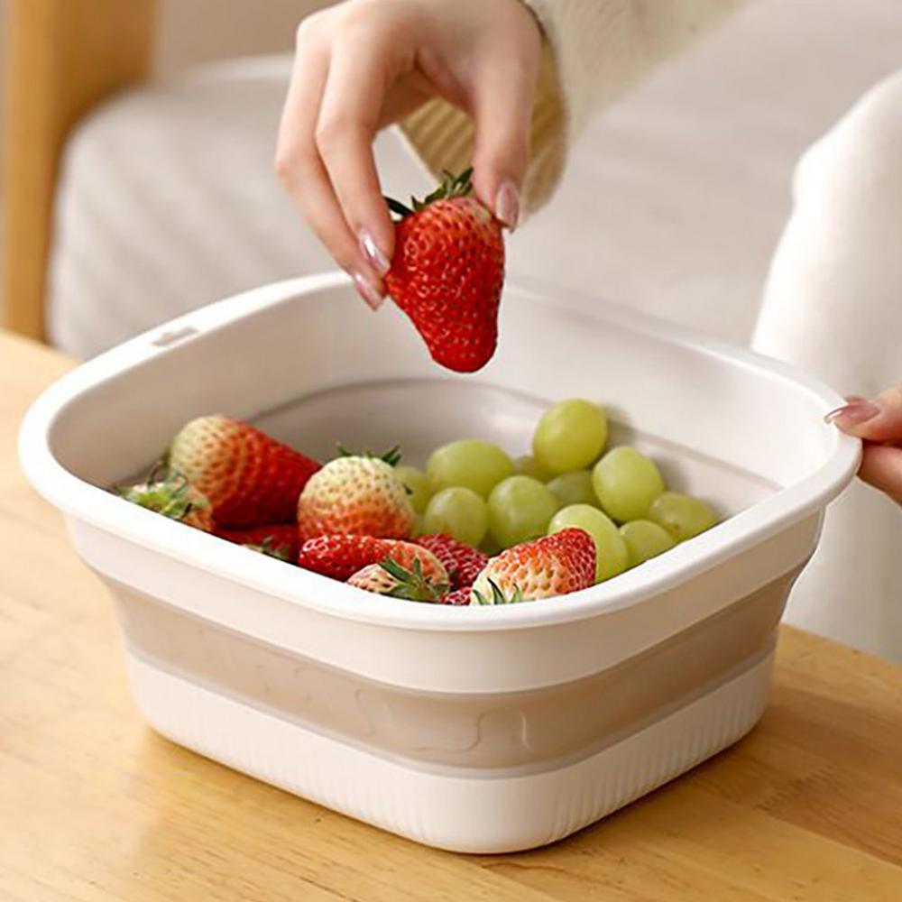 Colander For Kitchen Folding Colander Bowl Strainers For Kitchen Double Layer Washing Basket Fruit Bowl Pasta Drainer Cleaning