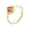 Elegant Cubic Zirconia Flowers Ring 18K Gold Plated Brass Adjustable  Band for Women Ideal for Daily Wear Weddings & Anniversary