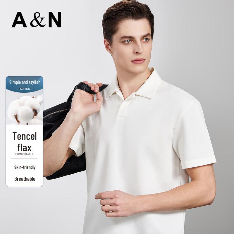 

Мужская футболка-поло из смесовой ткани тенсел, хлопка и льна L