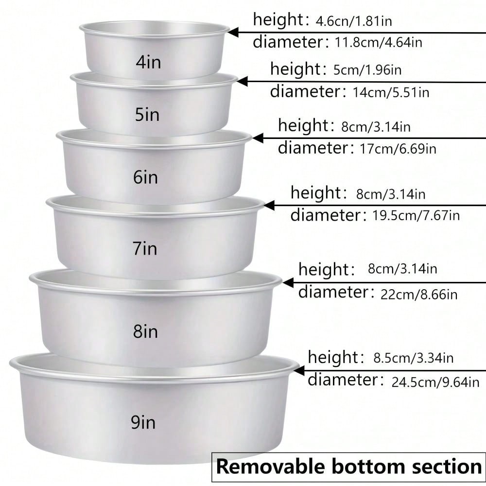 Round Aluminum Cake Mold, Non-Stick Round Cake Pan, Chiffon Cake Baking Pan, Mousse Cake Baking Pan, Baking Pan, Non-Stick Aluminum Cake Pan 7 Inches (1pcs)