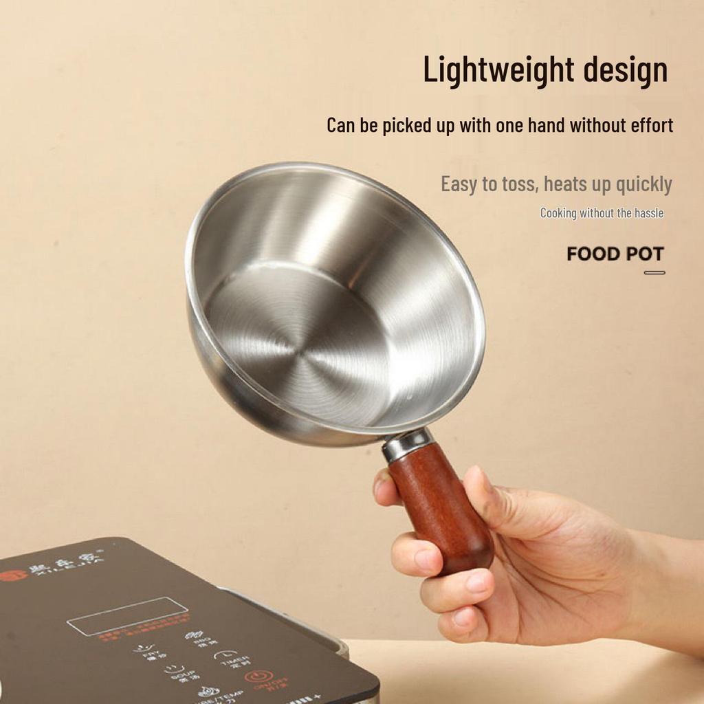 Stainless Steel Food Grade Small Milk Pot with Handle for Baby Food, Hot Oil, Snacks, or Instant Noodles