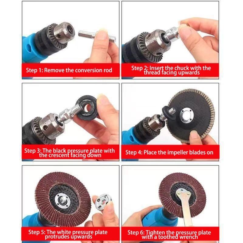 Drill To Angle Grinder Converter Manganese Steel Construction for Seamless Conversion Between Cutting Grinding Tasks