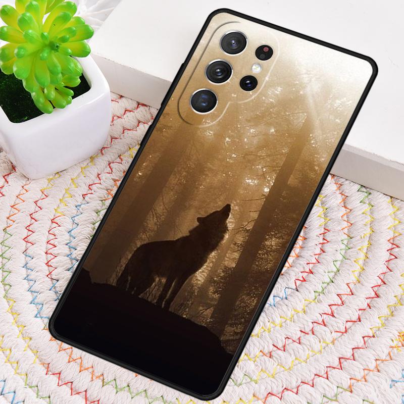 Animal The Wolf Howl Print Phone Case for Samsung Galaxy Note 10 Pro S26 Ultra S23 S24 FE S25 S21 S22 PLUS Shockproof Cove