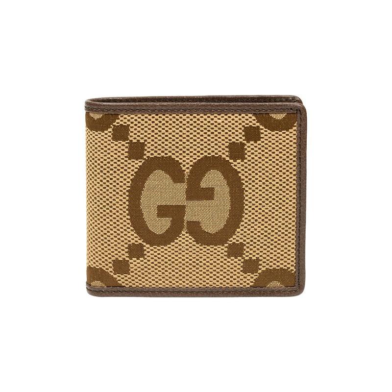 Gucci Double G logo flip closure canvas canvas bag wallet women's brown