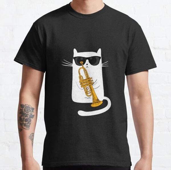 Jazz Cat Live Tonight - Cool Smooth Trumpet Playing Design T-Shirt S-3XL S
