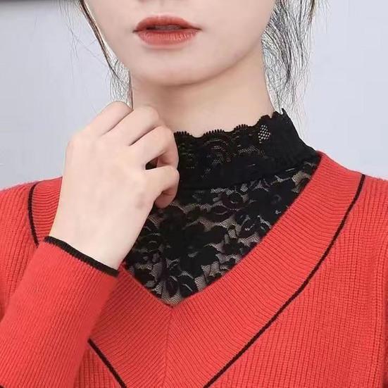 Fake Collar Turtleneck Hollow Out Flower Embroidery Detachable Shirt Design Clothing Accessories Breathable Lady Shirt Lace False Collar for Daily