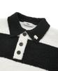 FALLETT Boucle Collar Striped Knit Black