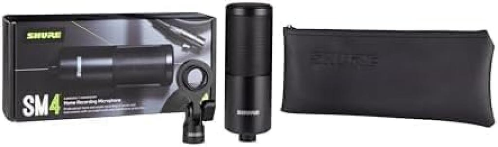 Shure SM4 Home Recording Microphone with XLR Unidirectional Condenser Professional for Recording Home Live and Content Includes Interference