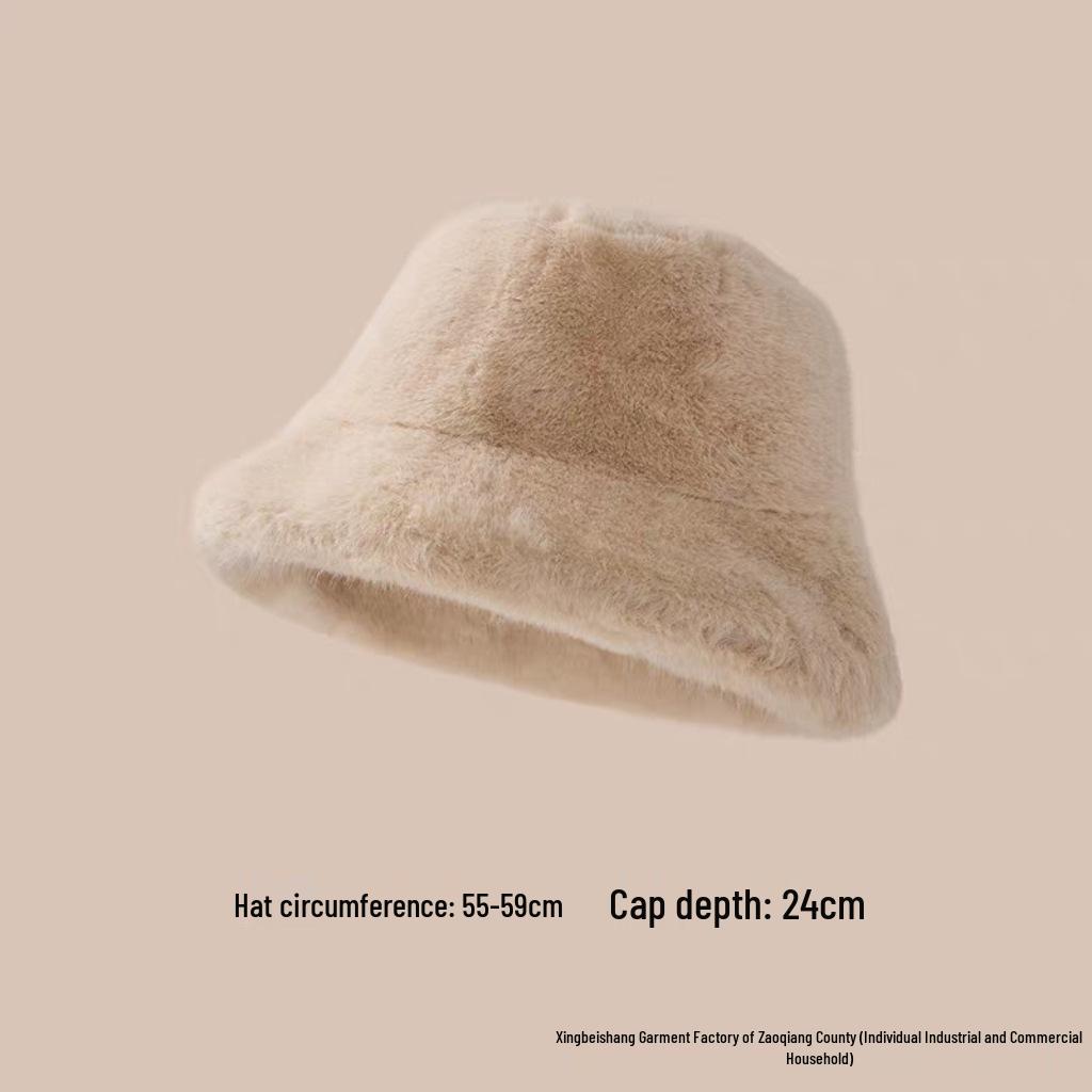 Versatile Winter Faux Mink Fisherman Hat - Thick Plush for Large Head Circumference, Adult Size