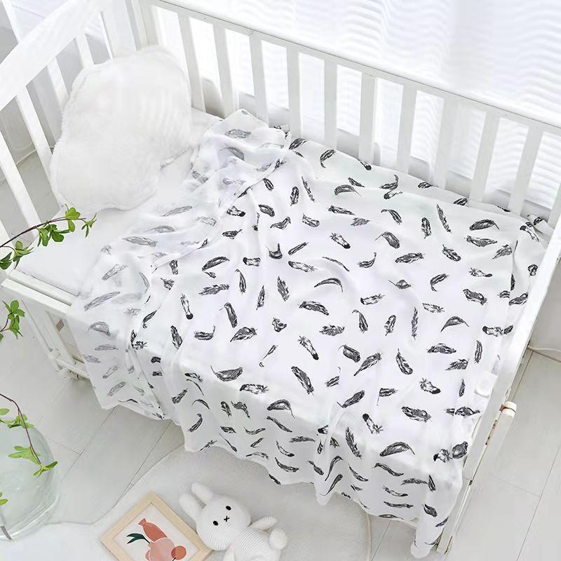 New Bamboo Cotton Soft Baby Blankets Newborn Muslin Swaddle Blanket for Newborn Girl and Boy Super Soft Baby Bath Towel