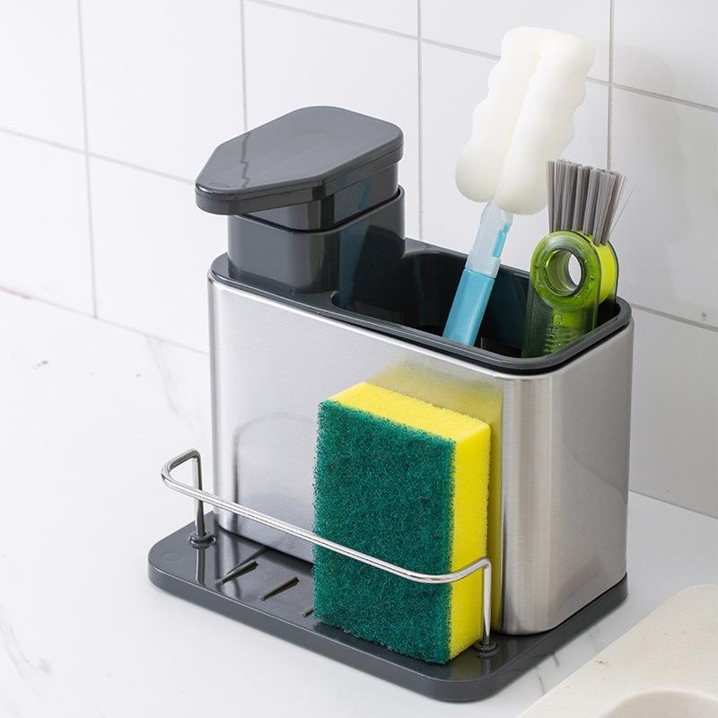 3 in 1 Cucina Acciaio Inossidabile Stoviglie Dispenser Sapone Porta Spugna Organizzatore Lavello Griglia Drenante Per Lavelli da Cucina