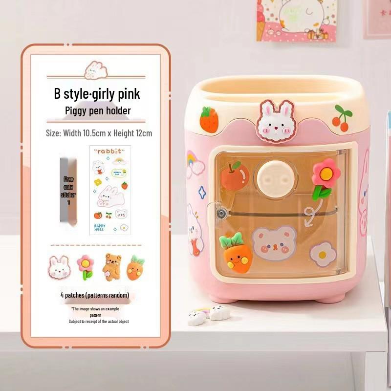 Multifunctional Cute Cartoon Pen Holder for Kids - Desktop Storage Box