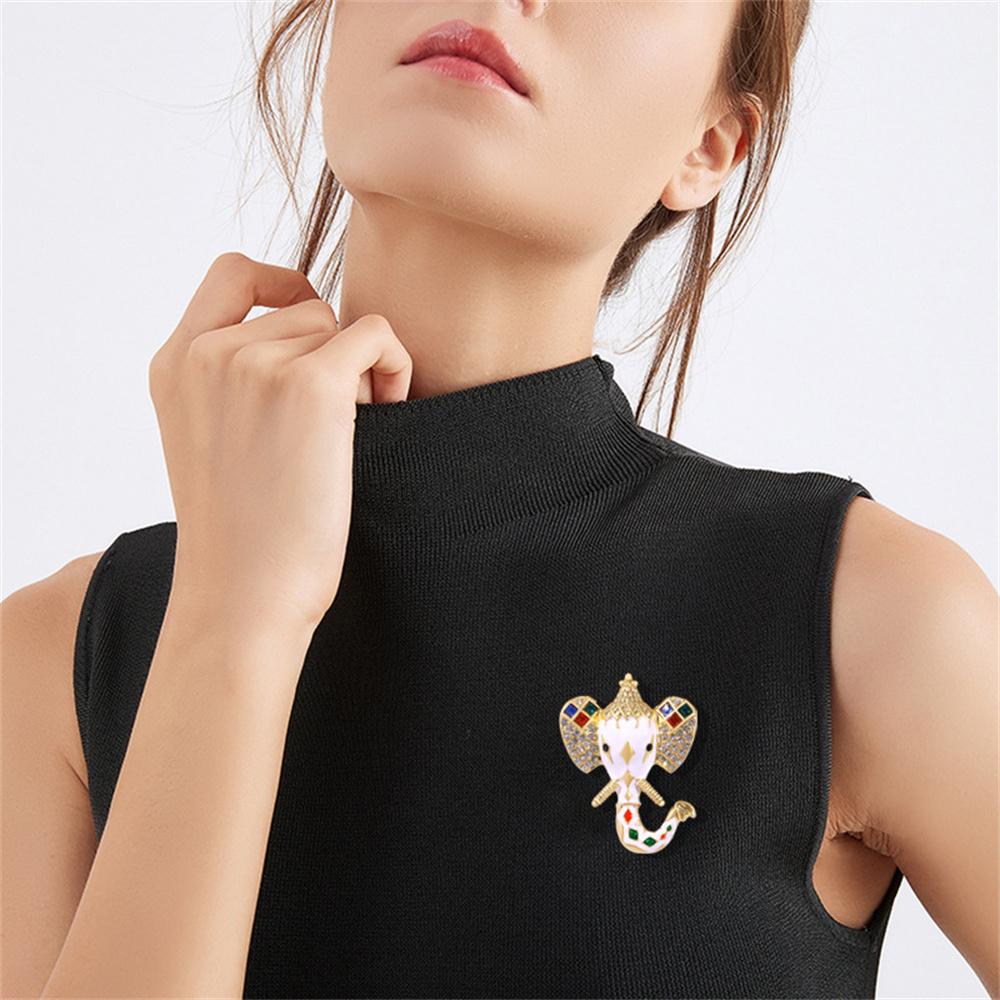 Vintage Schönheit Emaille Elefanten Broschen für Frauen Mann Unisex Hochwertige Persönlichkeit Casual Brosche Pins Weibliche Geschenke