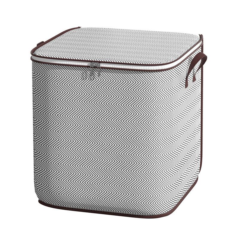 Quilt-Aufbewahrungstasche mit großem Fassungsvermögen und Reißverschluss, Kleider-Organizer, bewegliche Packwürfel für unterwegs, Schlafzimmer-Aufbewahrung, Grau