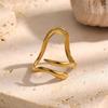 Water Drop Snake Shape Stainless Steel Geometric Ring - Non-Fading Open Design