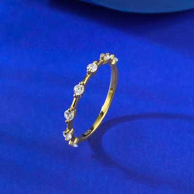 Anello Minimalista in Oro Placcato, Anello Anello di Lusso Leggero a Striscia, Impilabile e Abbinabile