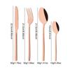 12Pcs Rose Gold Dinnerware Set Stainless Steel Cutlery Set Fork Knife Coffee Spoon Tableware Silverware Kitchen Flatware Set