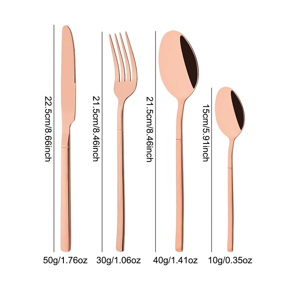12Pcs Rose Gold Dinnerware Set Stainless Steel Cutlery Set Fork Knife Coffee Spoon Tableware Silverware Kitchen Flatware Set