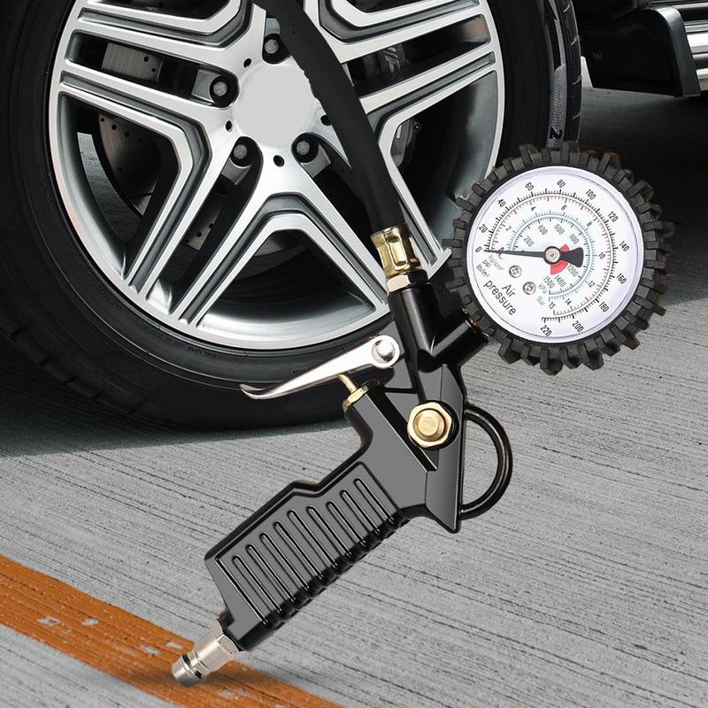 Digital Tire Pressure Gauge Car Tire Pressure Gauge Automatic Heavy-Duty Portable Compressor Accessory Adapter Nozzle For RV