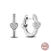 Hoop Earrings for Women Sparkling Pave CZ Heart-shaped Series Round Love Fit Original Wedding Drop Earring Jewelry