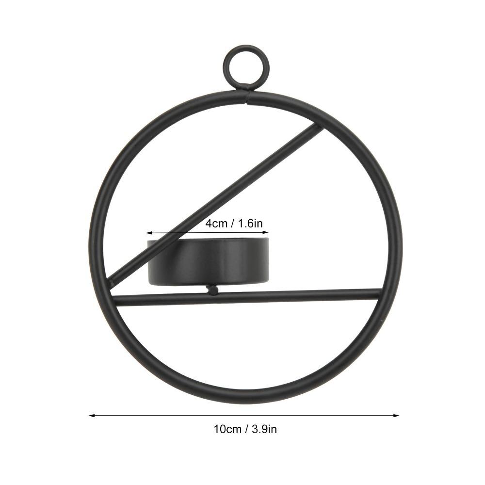 Black Color Wall Hanging Candle Holder Easy To Clean Round Candle Holder Fireplace Decor