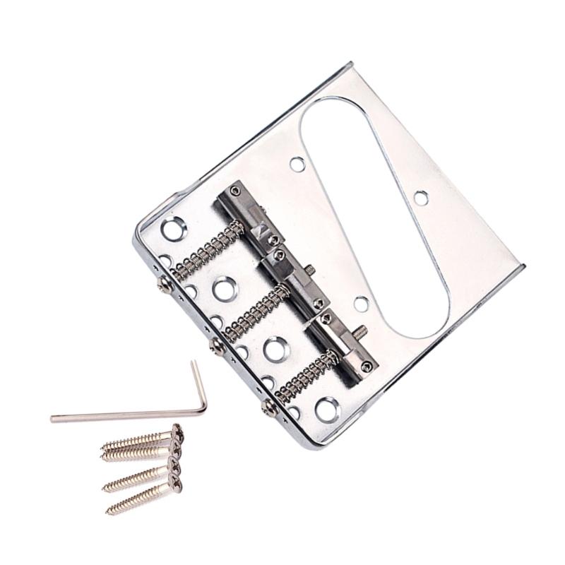 

Vintage Style Guitar Bridge Fixed Electric Guitar Bridge with 3 Brass Saddles Electric Guitar Part Easy to Install 1