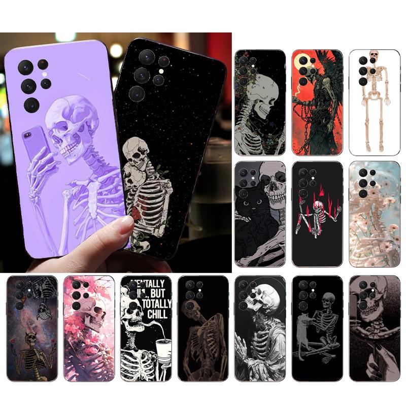 Skeleton Art Phone Case For Samsung Galaxy S25 S24 S23 S22 S21 Ultra S24 S23 S22 S21 S25 Plus S24 S25 FE