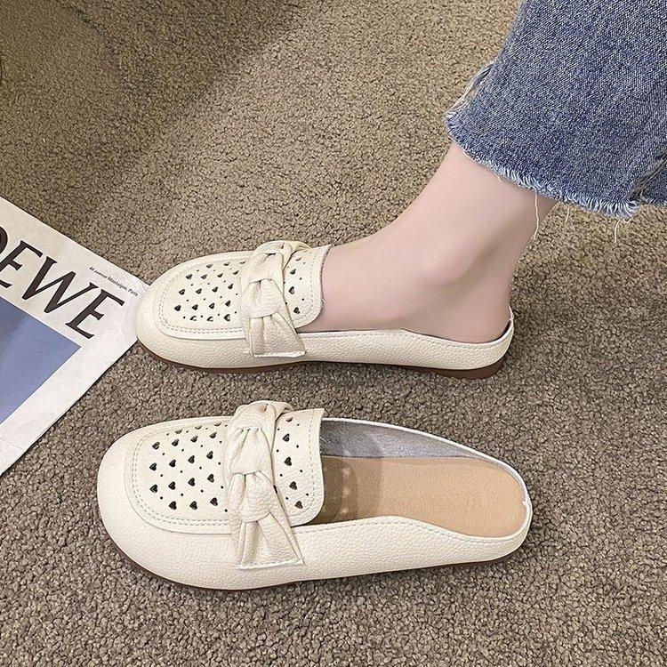 Soft bottom bag head half slippers hollowed out spring and summer new retro casual lazy cool slippers