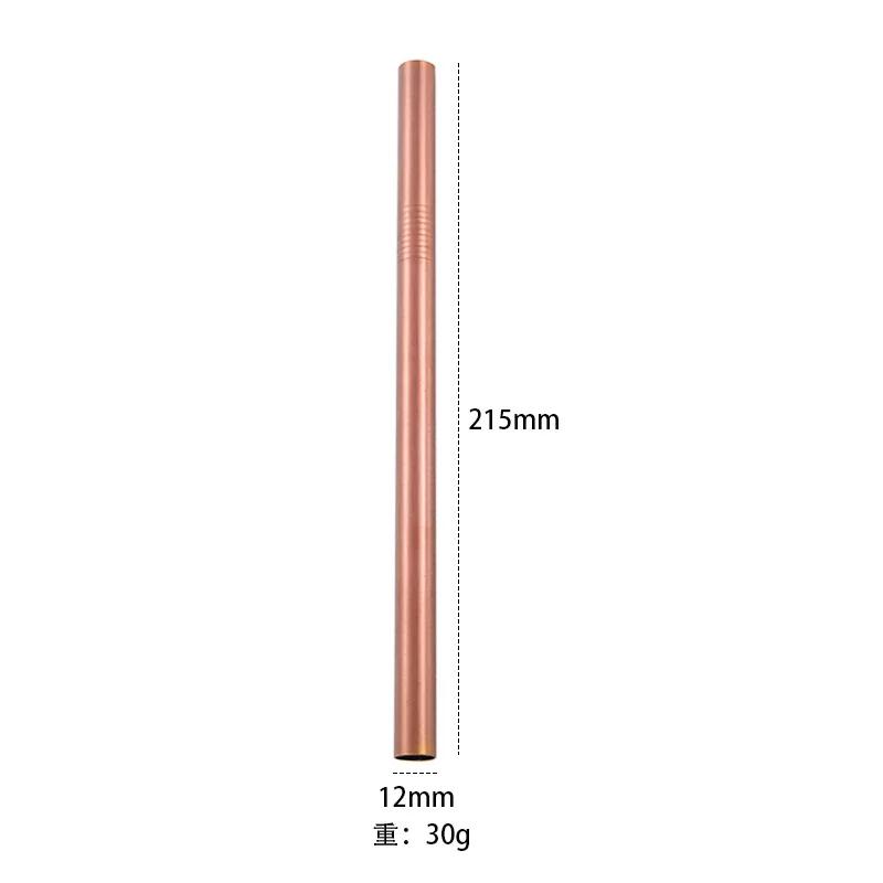 304 Stainless Steel Straw Reusable Metal Straws Set 12mm Diameter Bubble Tea Milkshake Drinking Boba Straw