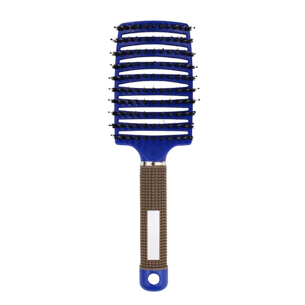 Scalp Massage Comb Bristle Nylon Rubber Handle Vent Detangle Brush for Curly Hair Women & Men Hairdressing Tools
