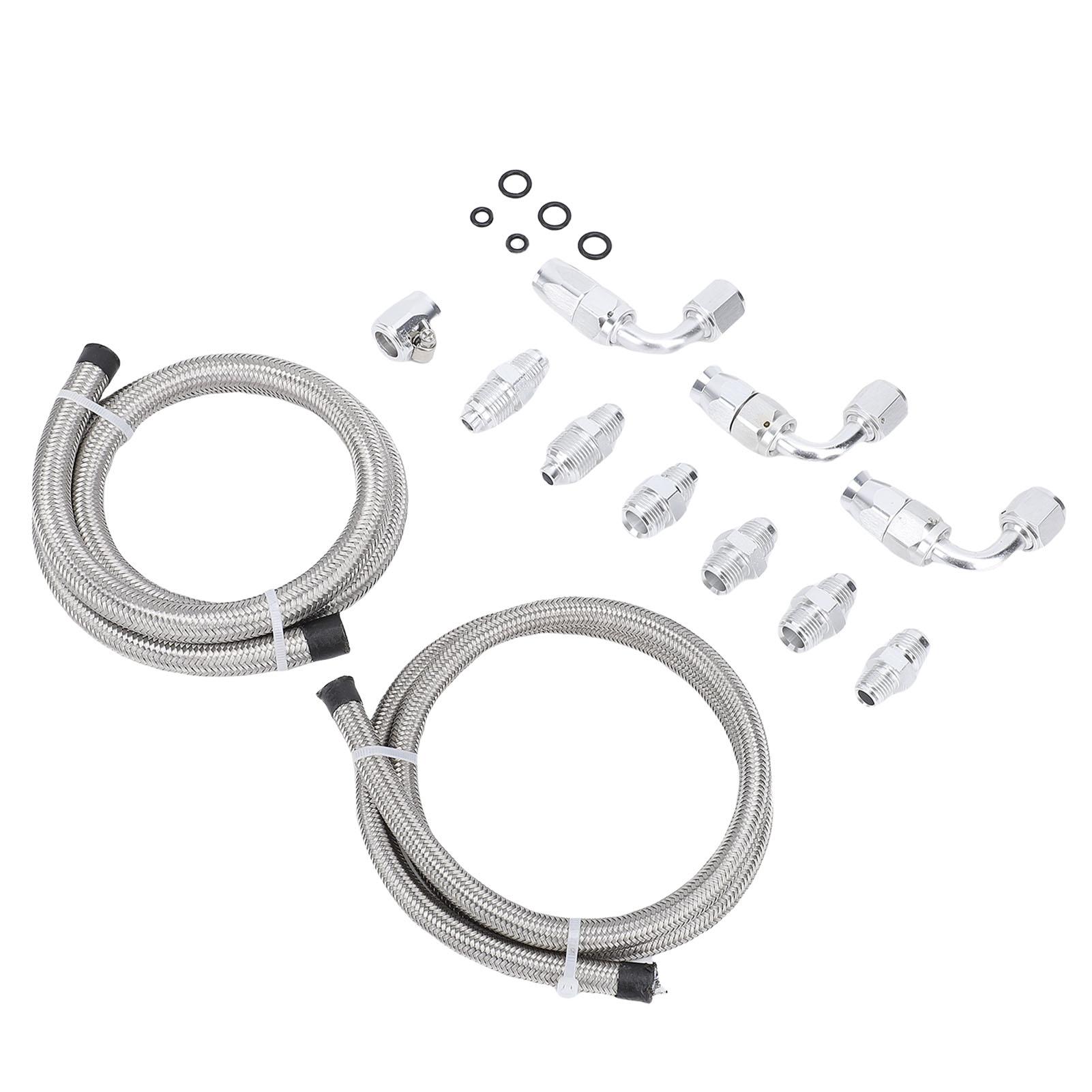 

Комплект шлангов насоса гидроусилителя руля 6AN 25 дюймов Нейлон Нержавеющая сталь Гидроизоляция Замена для C10 LS Swap Подключения Тип 2