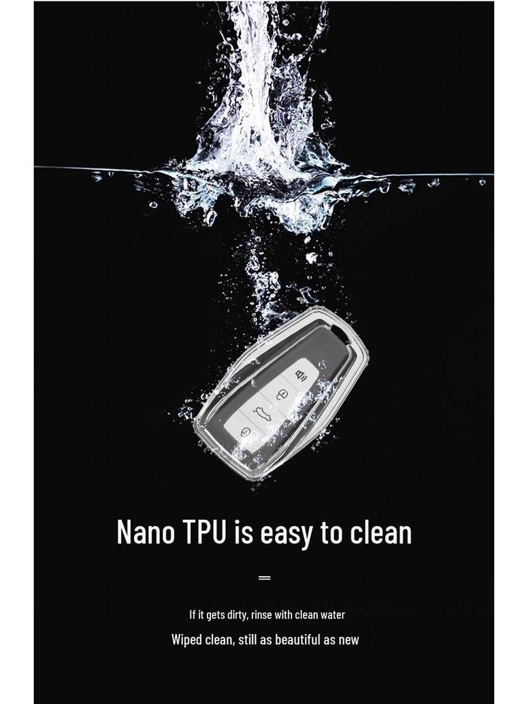 Pouzdro na klíč Geely pro Boyue, Binrui, Xingrui, Geometry E, Emgrand, Icon, Vision, Xingyue L - Průhledný obal s přezkou