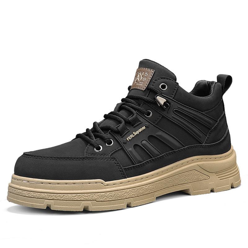 

Retro tooling shoes men s autumn and winter new outdoor casual platform men s shoes British style high-top heightening Martin boots 44