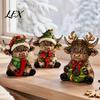 Detailed Figurines for Porch 3Pcs Christmas Highland Cow Figurine, Resin Yak Statues with JOY Letter Sign, Decorative Accents Desk Farmhouse Tabletop
