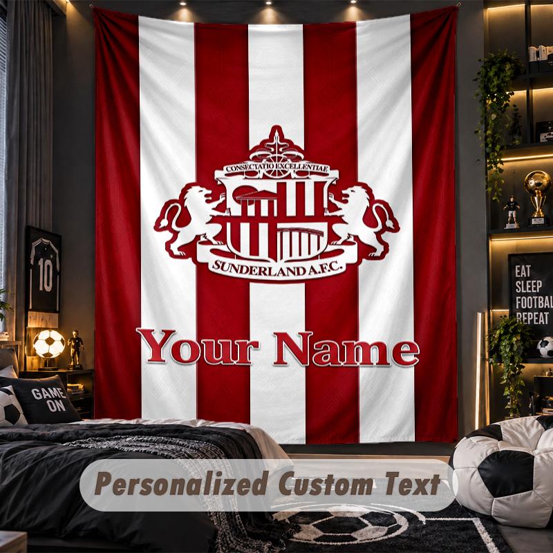 TapestrySunderland FC Custom Name Text Personalized Wall Hanging Tapestry Home Wall Decor