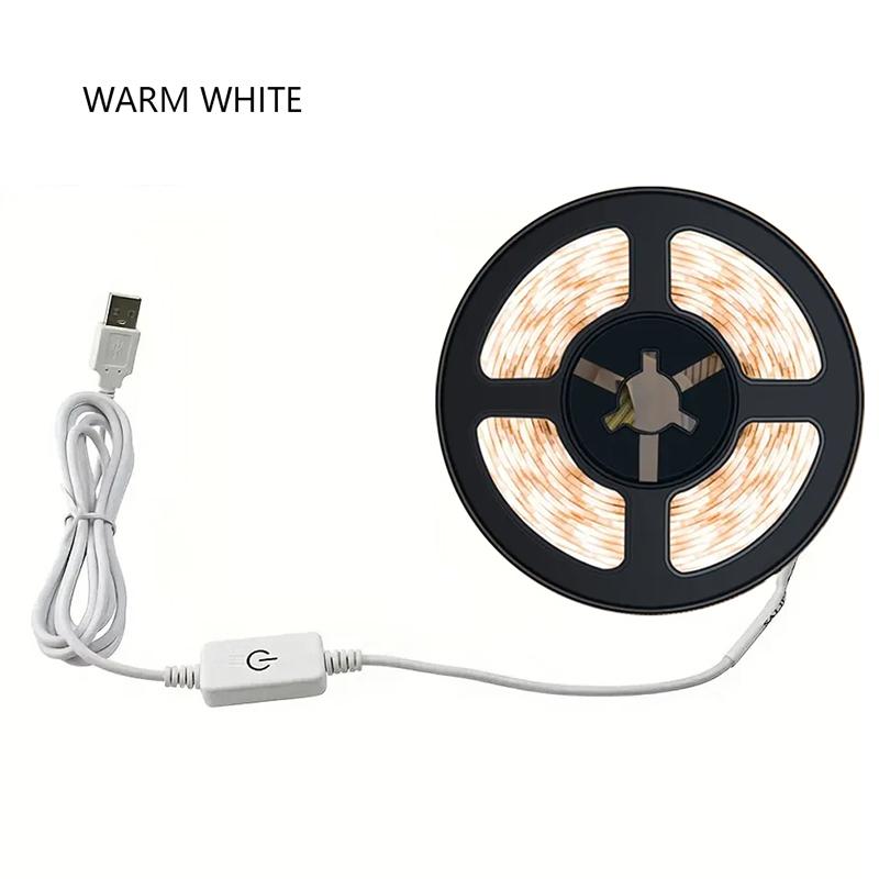 LED Lights Strip 2835 Touch Switch Dimmer USB DC 5V LED Tape Ribbon Flexible DIY Backlight Mirror Christmas Cabinet Room Decor
